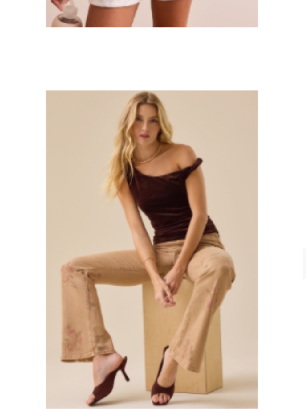 Altar'd State Shayla Velvet Asymmetrical Top